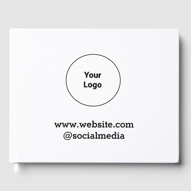Simple minimal elegant custom logo here company  guest book (Front)