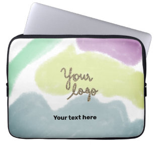 Simple minimal elegant custom logo here company laptop sleeve