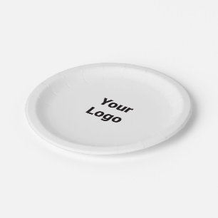 Simple minimal elegant custom logo here company p paper plate