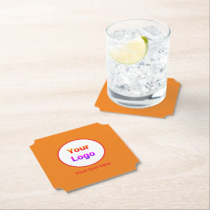 Simple minimal elegant custom logo here company paper coaster