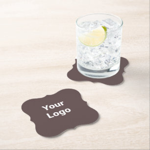 Simple minimal elegant custom logo here company paper coaster