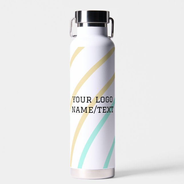 Simple minimal elegant custom logo here company ph water bottle (Front)