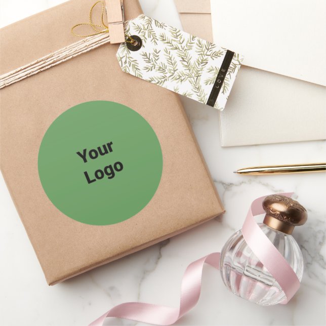 Simple minimal elegant custom logo here company sq classic round sticker (Gifting)