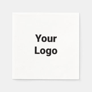 Simple minimal elegant custom logo here company sq napkin