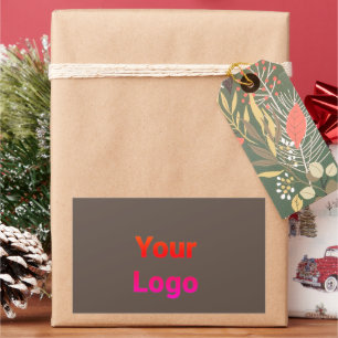 Simple minimal elegant custom logo here company sq rectangular sticker