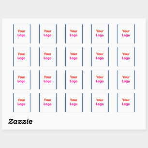 Simple minimal elegant custom logo here company sq square sticker