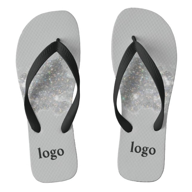 Simple minimal elegant custom logo here company  thongs (Footbed)