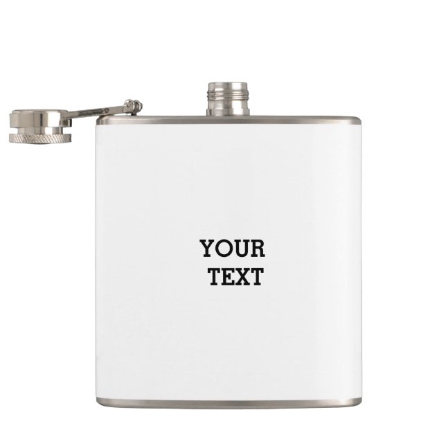 Simple minimal elegant custom logo here company  w hip flask (Opened)