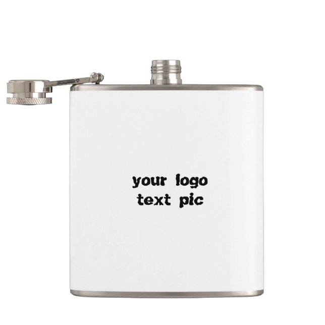 Simple minimal elegant custom logo here company  w hip flask (Opened)