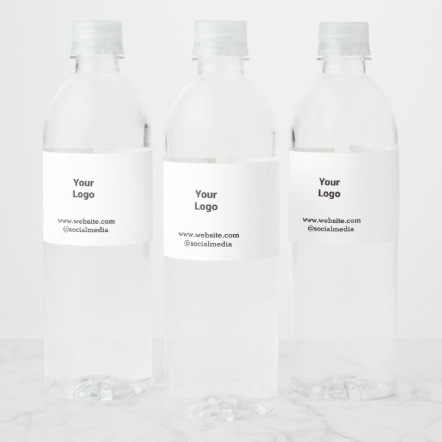 Simple minimal elegant custom logo here company  w water bottle label (Bottles)