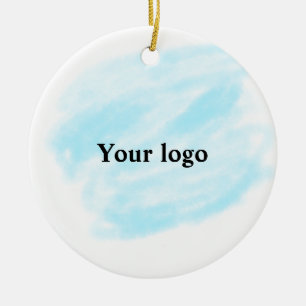 Simple minimal elegant custom logo here company wa ceramic ornament