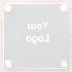 Simple minimal elegant custom logo here company wa glass coaster