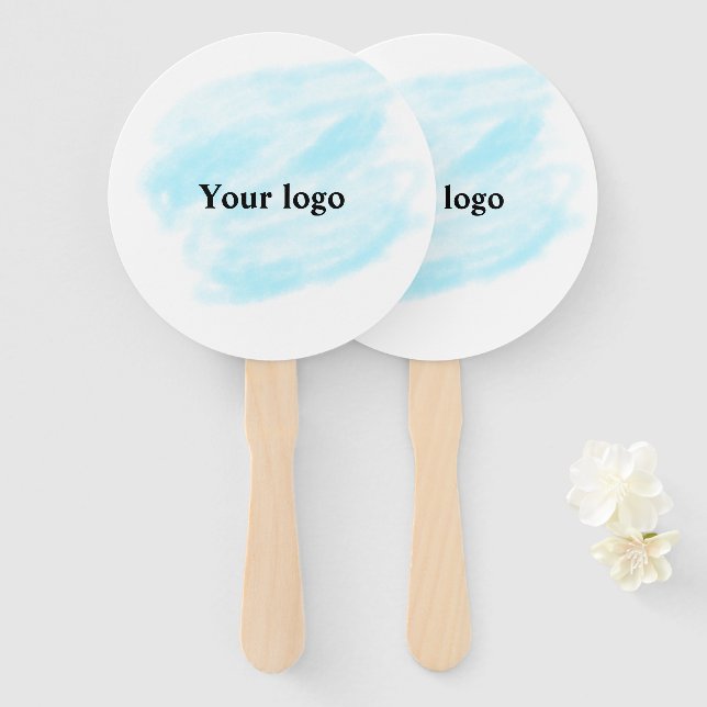 Simple minimal elegant custom logo here company wa hand fan (Front and Back)