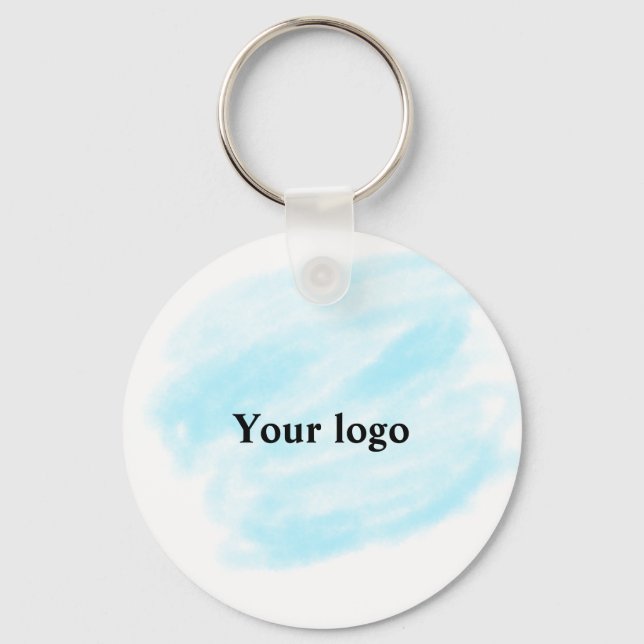 Simple minimal elegant custom logo here company wa key ring (Front)