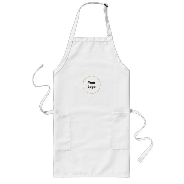 Simple minimal elegant custom logo here company wa long apron (Front)