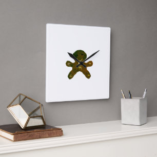 Simple minimal elegant custom logo here company wa square wall clock