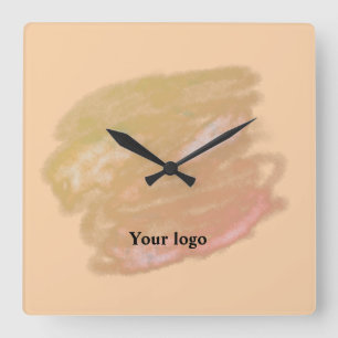 Simple minimal elegant custom logo here company wa square wall clock