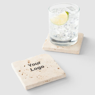 Simple minimal elegant custom logo here company wa stone coaster