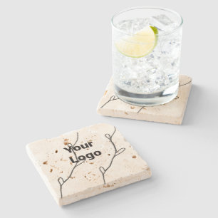 Simple minimal elegant custom logo here company wa stone coaster
