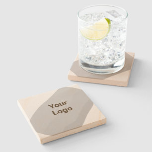 Simple minimal elegant custom logo here company wa stone coaster