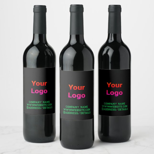 Simple minimal elegant custom logo here company wa wine label (Bottles)