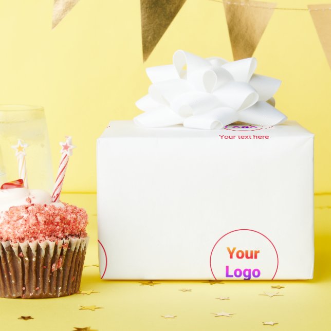 Simple minimal elegant custom logo here company    wrapping paper (Birthday Party)
