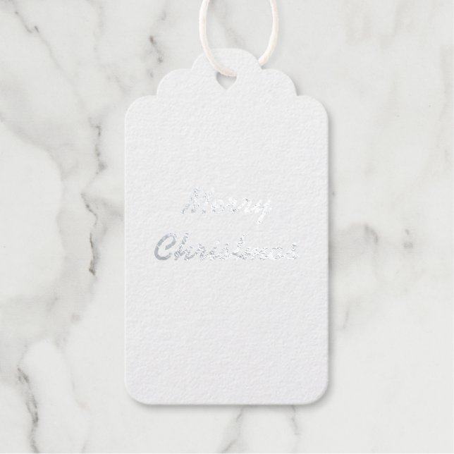 Simple minimal elegant  merry christmas gift tag (Front)