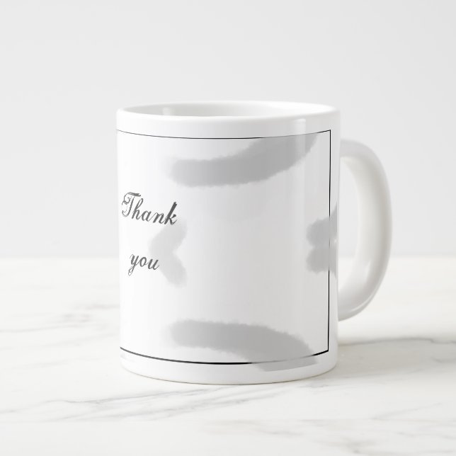 Simple minimal elegant thank you elegant custom  c large coffee mug (Front Right)