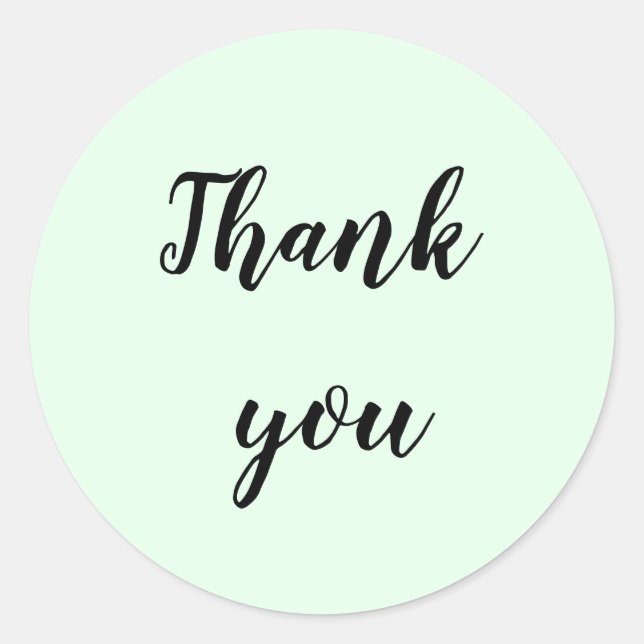 Simple minimal elegant thank you elegant custom classic round sticker (Front)