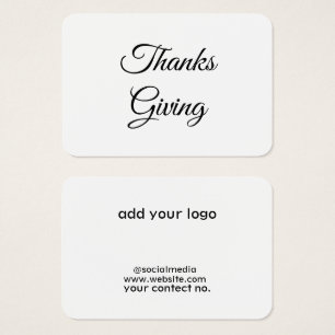 Simple minimal elegant  thanks giving gift tag