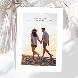 simple minimal elegant wedding photo save the date