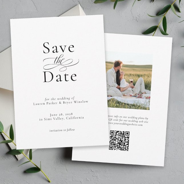 Simple Minimal Elegant Wedding Save the Date Card (Creator Uploaded)