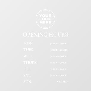 Simple Minimal Elegant White Opening Hours