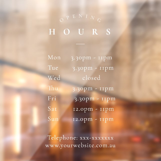 Simple Minimal Elegant White Opening Hours Timings (Sheet 2)