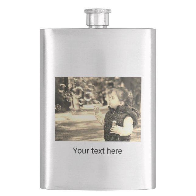 Simple minimal elegant your text here custom flask (Front)