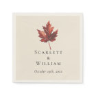 Simple Minimal Fall Leaf Cream Wedding