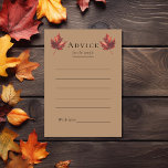 Simple Minimal Fall Leaf Terracotta Wedding Advice Card<br><div class="desc">This simple minimal fall leaf terracotta wedding advice card is inspired by the delicate elegance of nature's transition, with a rustic and simple charm that captures the essence of fall. This design features a minimalist boho maple leaf, on a terracotta background. Each piece in this collection invites you to embrace...</div>