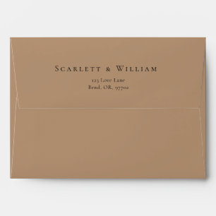 Simple Minimal Fall Leaf Terracotta Wedding Envelope