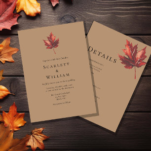 Simple Minimal Fall Terracotta Wedding Details And Invitation