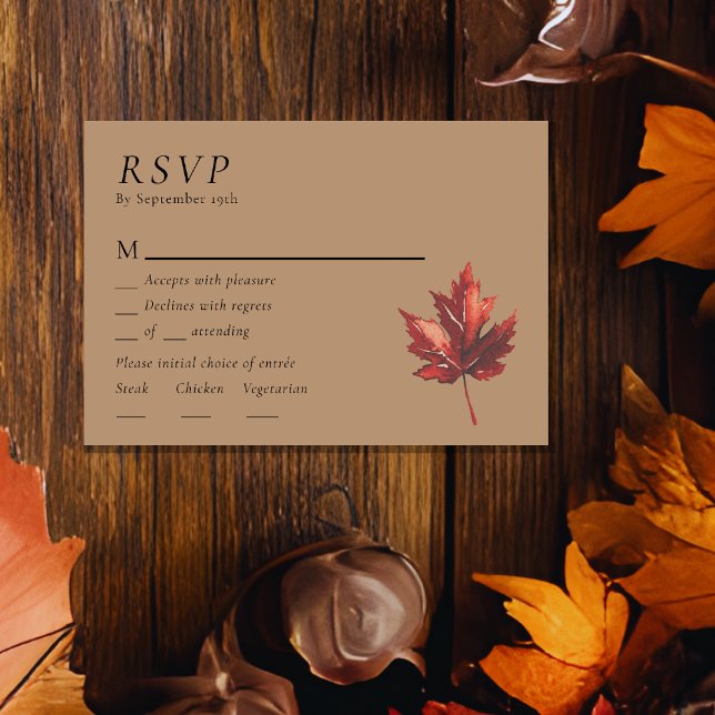 Simple Minimal Fall Terracotta Wedding Menu RSVP (Creator Uploaded)