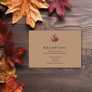 Simple Minimal Fall Terracotta Wedding Reception Enclosure Card