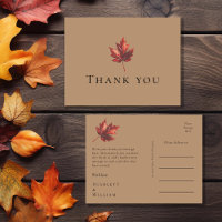 Simple Minimal Fall Terracotta Wedding Thank You