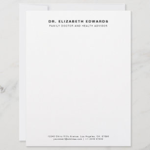 Simple Minimal Family Doctor Professional Custom Letterhead