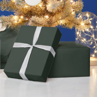 Simple Minimal Fir Green Plain Solid Colour Wrapping Paper