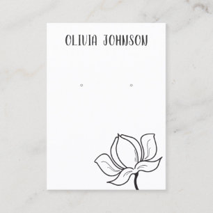 Simple Minimal Floral Jewellery Earring Display  Business Card