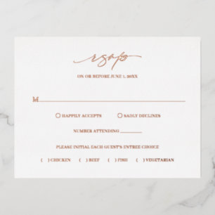 Simple Minimal Formal Classic Wedding RSVP Card