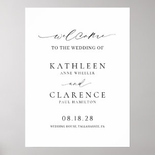 Simple Minimal Formal Traditional Classic Wedding Poster