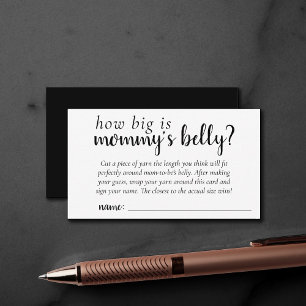 Simple Minimal Game   How Big is Mommys Belly Enclosure Card