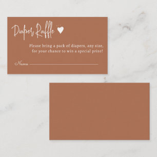 Simple Minimal Gender Neutral Diaper Raffle Enclosure Card