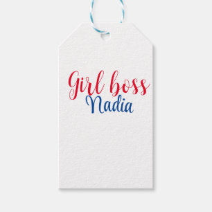 simple minimal girl boss add name text image busin gift tags